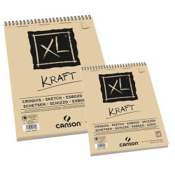 Bloc XL Kraft 90g/m² à feuilles spiralées