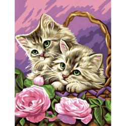 Peinture par numéros 25x30cm - Les chatons rêveurs