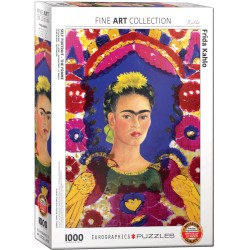 Puzzle 1000 pièces - Autoportrait - Le cadre, de Kahlo