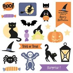 Die cut en papier Halloween x42pcs