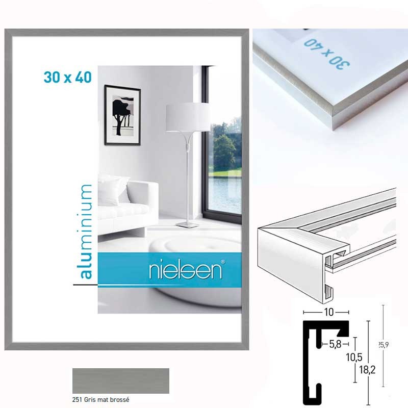 Nielsen Cadre en aluminium C2 70x70 cm - structure noir mat