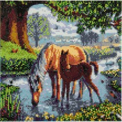 Kit tableau à diamanter Crytal Art 30x30cm - Chevaux