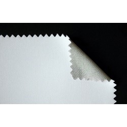Toile en lin serré à grain moyen enduction blanche 498g/m²