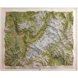 Carte en relief IGN Massif du Mont-Blanc - 94x114cm