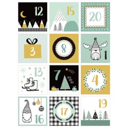 Stickers carrés 5x5cm x24 pcs - Imagine Christmas