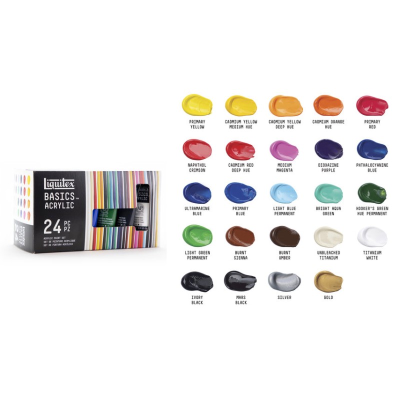 Liquitex Basics - Peinture acrylique - set complet de 72 couleurs - 22ml