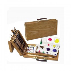 Boîte de rangement Turner en bois pour aquarelle et pinceaux