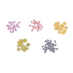 Flacons de paillettes Fleurs et papillons ø0,9cm x5pcs