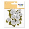 Fleurs papier Layla blanches x9pcs