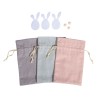 Kit Sachets en tissu avec Lapin, 12x19,5cm x3pcs