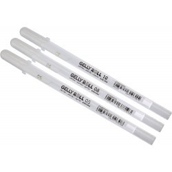 Set 3 stylos à encre gel Gelly Basic blanc - 0,3/0,4/0,5mm