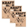 Blocs dessin kraft brun 90g/m², 100 fls 