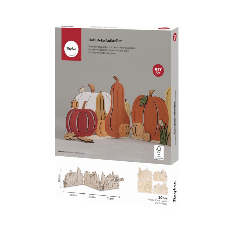 Kit DIY - Présentoir décoratif en bois courges 10,5x60,6cm