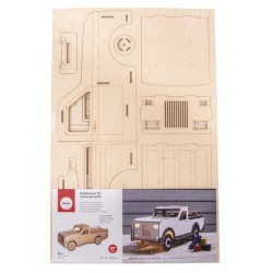 Maquette grand camion 3D en bois - 51x17x20.5 cm