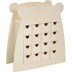 Calendrier de l'Avent Ours - 33x35.5x13.5 cm