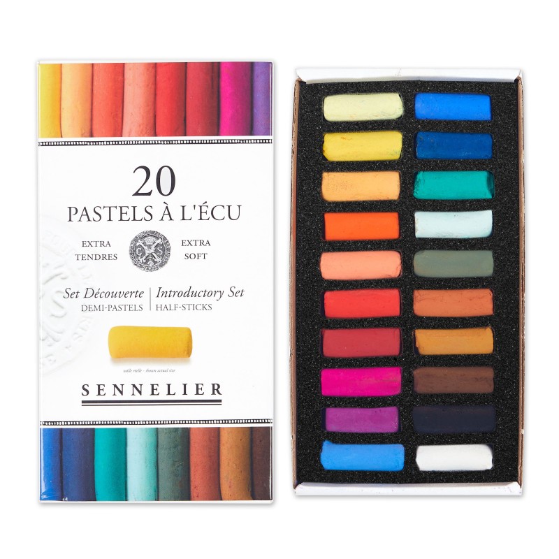 Boîtes de demi-pastels tendres à l'écu Sennelier