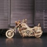 Maquette 3D en bois - Moto cruiser mécanique