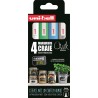 Set de 4 marqueurs craie Chalk assortis + 5 stickers noirs