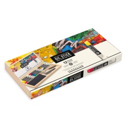 Coffret bois de 12 bâtons de peinture à l'huile Oil Stick