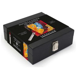 Coffret bois noir de 24 pastels à l'huile Sennelier