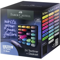 Présentoir de bureau 24 surligneurs Textliners (Fluo, Métal et Pastel)