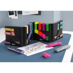 Coffret de 16 surligneurs Textliners (Fluo, Métal et Pastel)