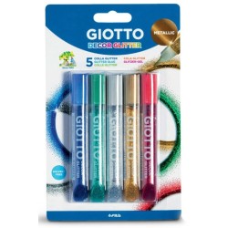 Etuis de 5 stylos gel à paillettes Giotto Decor Glitter