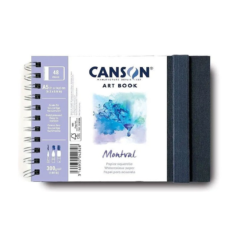 Carnets aquarelle Montval Art Book 300g/m², 24 fls spiralées