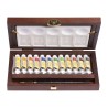 Coffret bois Professional aquarelle Rembrandt 12 tubes 10 ml + accessoires