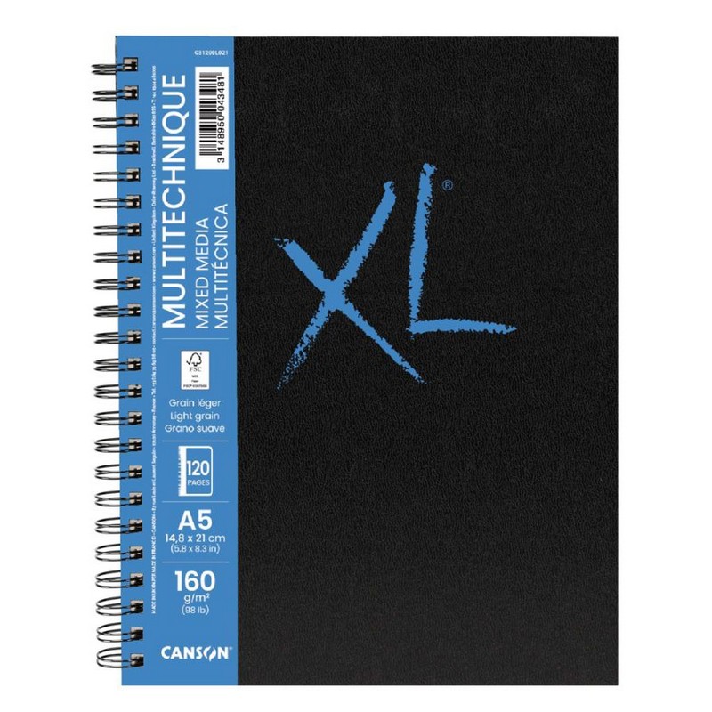 Carnets Mix Média Texturé XL 300 g/m², feuilles spiralées