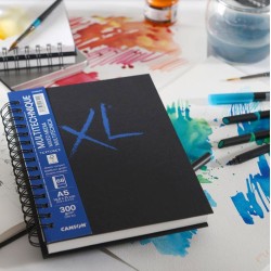 Carnets Mix Média Texturé XL 300 g/m², feuilles spiralées