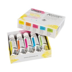 Set d'aquarelle fine Akademie couleurs Néon x5 tubes 5ml - édition limitée