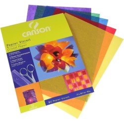 Papier vitraill 40g/m², 5 feuilles A4 assorties 