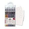 Sets de 6 pinceaux à encre aquarellable Ink Brush + 10 cartes postales 10x15 cm