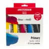 Set acrylique Amsterdam 5x120 ml + 3 Becs verseurs