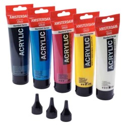 Set acrylique Amsterdam 5x120 ml + 3 Becs verseurs