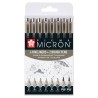 Set Gris froid de 6 fineliner + 2 Brush Pigma Micron Sakura