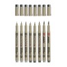 Set Gris froid de 6 fineliner + 2 Brush Pigma Micron Sakura