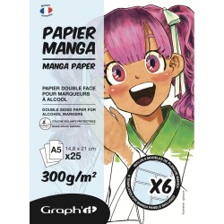 Blocs papier Manga pour marqueurs Graph'It 300g/m² , 25 fls
