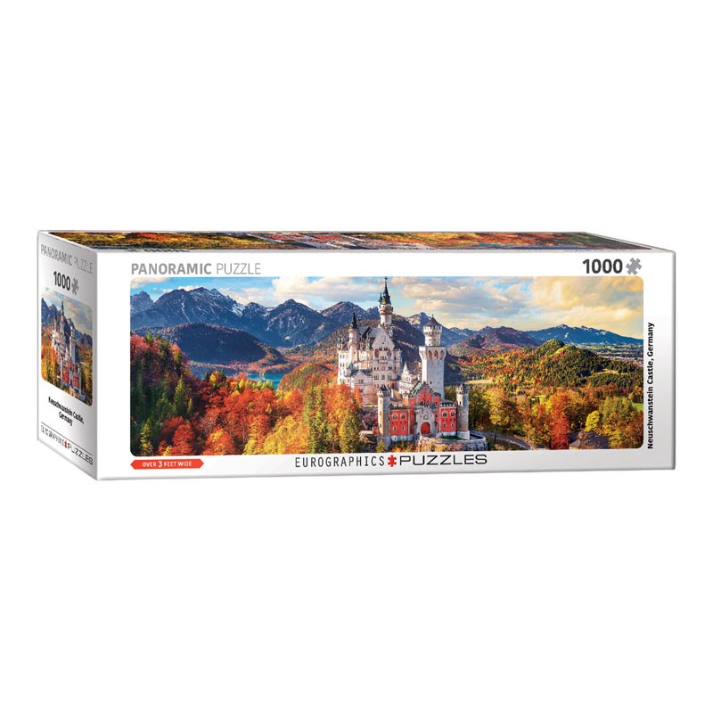 Puzzle 1000 pièces - Panoramique Château de Neuschwanstein en automne