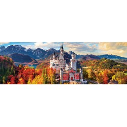 Puzzle 1000 pièces - Panoramique Château de Neuschwanstein en automne