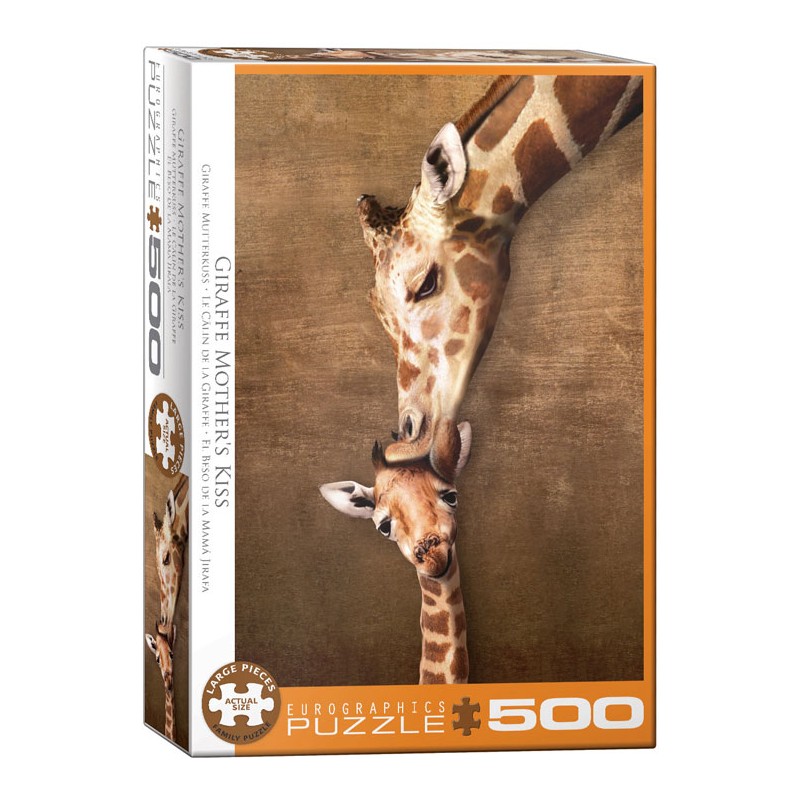 Puzzle 500 pièces - Le câlin de la girafe