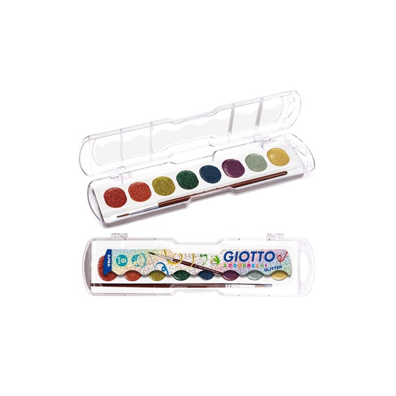 Boîte de 8 pastilles de gouache Pailletée Giotto