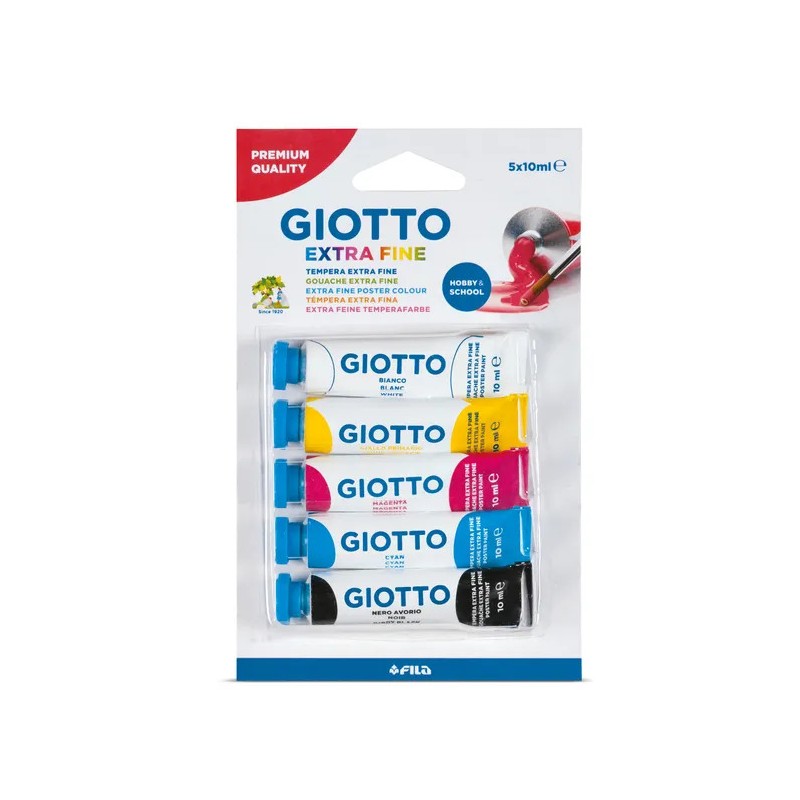 Blister de 5 tubes de gouache 10 ml Giotto