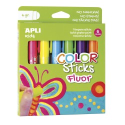 Set de 6 bâtons gouache solide Fluo Color Sticks