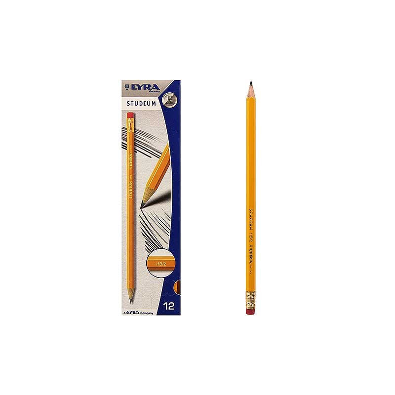 Etui de 12 crayons graphite Lyra Studium avec gomme