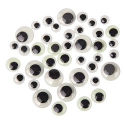 Yeux mobiles phosphorescents assortis x40pcs