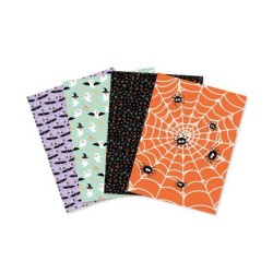 Pochette Décopatch Texture Halloween n°2, 4 feuilles 30x40 cm assorties