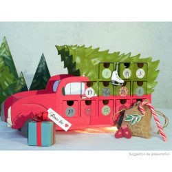 Calendrier de l'Avent Voiture X-mas time - 22,7x40x10,5 cm