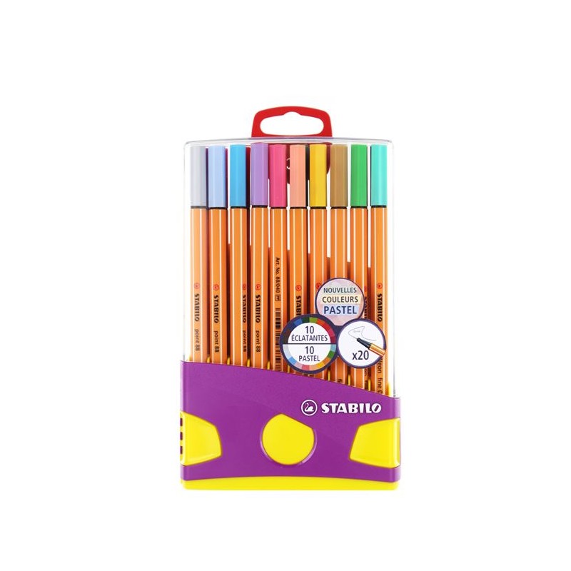 Boitier ColorParade de 20 stylos-feutres Stabilo Point 88